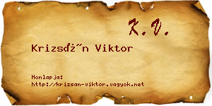 Krizsán Viktor névjegykártya